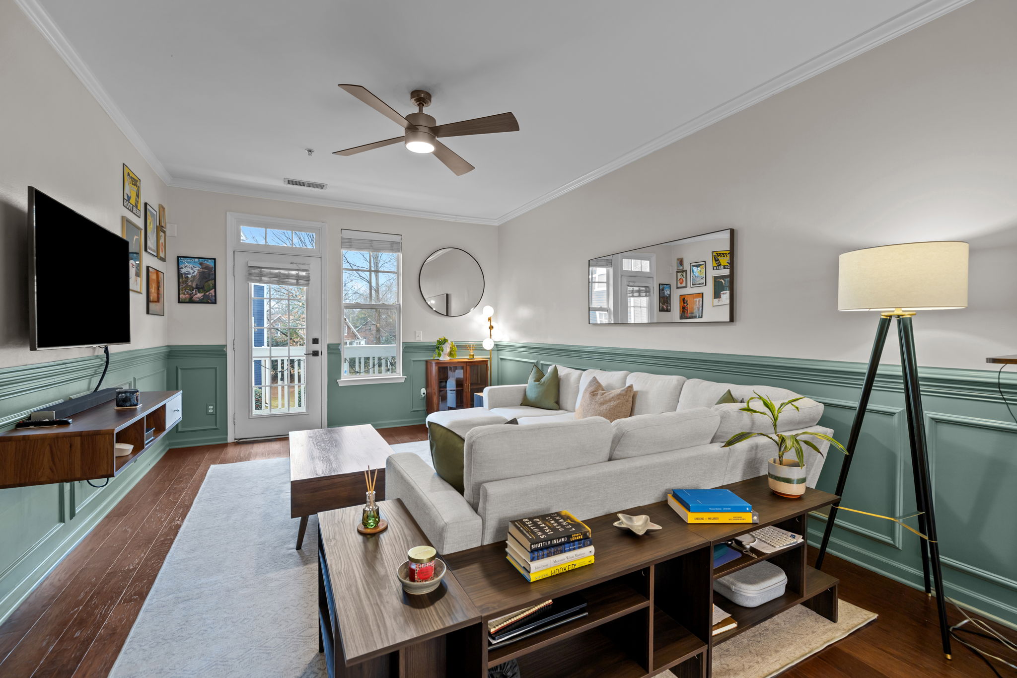 Open concept living and dining