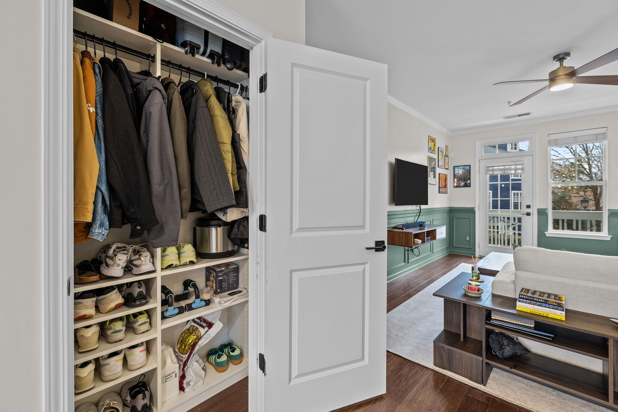 Custom closet with built-in organization system